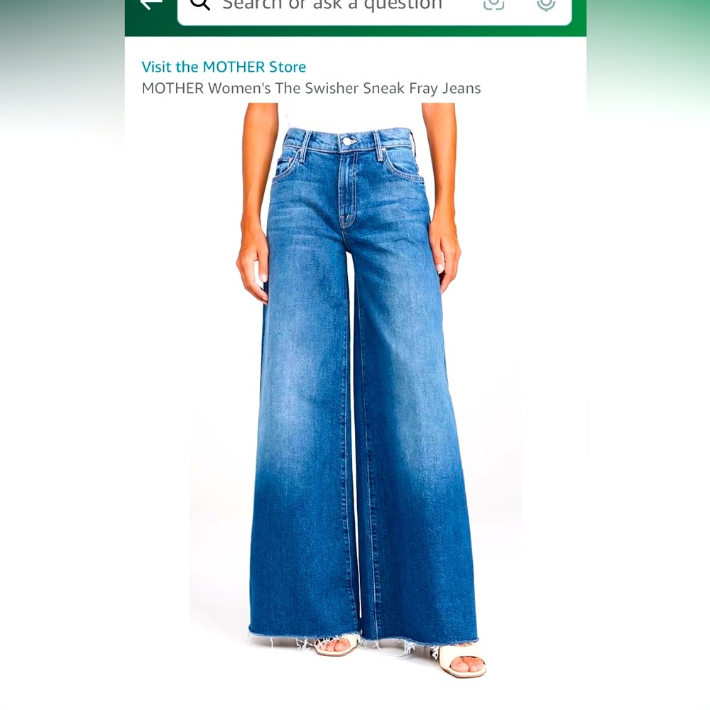 Brand new pair of Mother Denim Swisher Sneak Fray wide jeans. 28